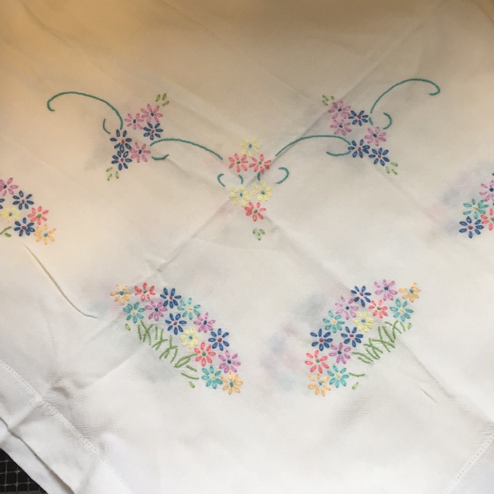 Vintage card table tablecloth